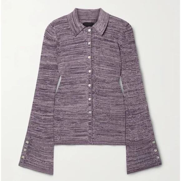 LE ORE Rimini Cardigan Sweater Chocolate Mink Marl Purple Sz S {3Q23} - Picture 1 of 7